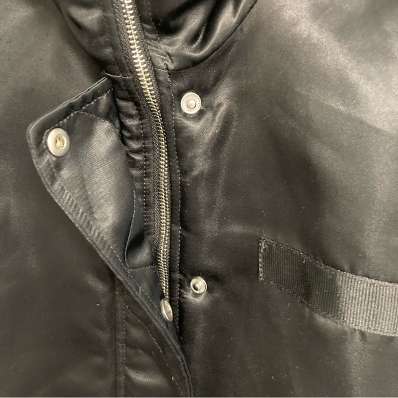 Gap Black Faux Fur Lined Bomber Jacket, Size M - Picture 8 of 9